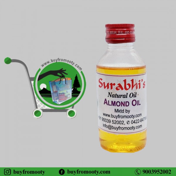 Almond Oil (Yellow) (Prunus Amygdalus) – Pure Natural Sweet Almond Oil from Ooty - 100 ml